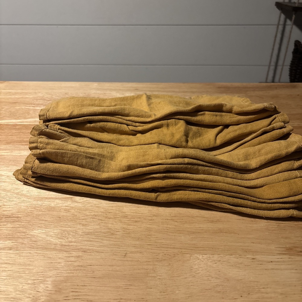MCM Napkins Cloth Fall Yellow 60s Vintage Set Of 16, 15" x 15"